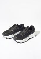 Bayan Siyah Yüksek Tabanlı Sneaker