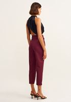 Bayan Bordo Kemerli Carrot-Fit Pantolon ( TENCEL™ )