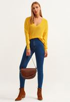 Bayan Sarı Nature Friendly V-Neck Triko ( TENCEL™ )