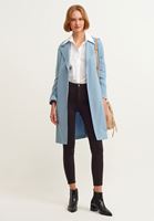 Bayan Mavi Yırtmaç Detaylı Ceket ( TENCEL™ )