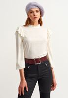 Bayan Bordo Tokalı Casual Chic Kemer