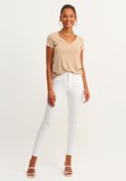 Women Cream TENCEL slimming effect skinny pants