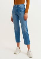 Bayan Mavi Pamuklu Straight-Fit Denim Pantolon