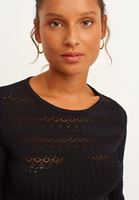 Bayan Siyah Ajurlu Crop Top 