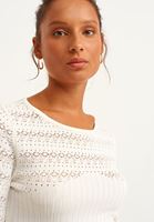 Bayan Beyaz Ajurlu Crop Top 