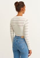 Bayan Beyaz Ajurlu Crop Top 