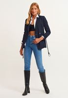 Women Mixed Belt detailed blazer