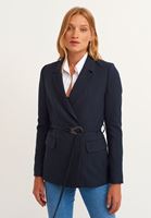 Women Mixed Belt detailed blazer