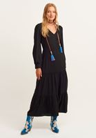 Women Black Tiered midi dress