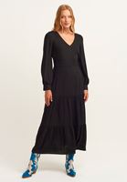 Women Black Tiered midi dress