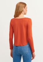 Bayan Pembe Asimetrik Kesim Crop Bluz