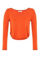 Bayan Pembe Asimetrik Kesim Crop Bluz