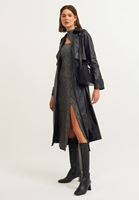 Bayan Siyah Cut-Out Detaylı Yırtmaçlı Elbise