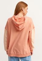 Bayan Pembe Pamuklu Oversize Sweatshirt