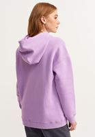 Bayan Mor Kapüşonlu Oversize Sweatshirt