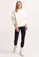Bayan Krem Kapüşonlu Oversize Sweatshirt