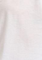 Bayan Beyaz Biye Detaylı V-Neck Tişört