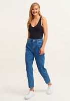 Bayan Siyah Askı Detaylı V-Neck Tank Top