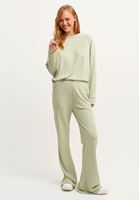Women Green High-rise Flare Pants