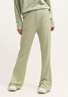 Women Green High-rise Flare Pants