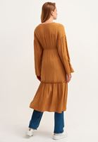 Women Brown Embroidered Boho Kimono