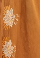 Women Brown Embroidered Boho Kimono