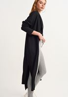 Bayan Siyah Oversize Maxi Hırka