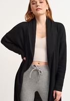 Bayan Siyah Oversize Maxi Hırka