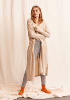 Bayan Krem Oversize Maxi Hırka