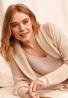 Bayan Krem Oversize Maxi Hırka