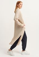 Bayan Krem Oversize Maxi Hırka