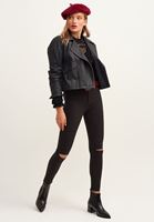 Bayan Siyah Cut-Out Detaylı Toparlayıcı Skinny