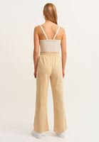 Bayan Bej Wide-Leg Pantolon