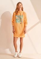 Women Yellow Artwork Detailed Sweat Dress