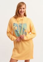Women Yellow Artwork Detailed Sweat Dress