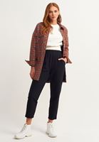Bayan Krem Zero-Neck Crop Sweatshirt