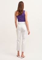 Women White Ultra High Rise Slim Mom Pant