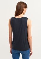 Bayan Siyah Büzgülü Cupro Tank Top ( MODAL )
