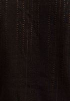 Bayan Siyah V-Neck Ajurlu Crop Bluz