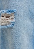 Bayan Mavi  Long Straight Yüksek Bel Denim Pantolon