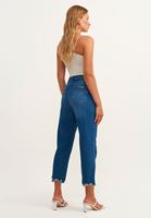 Bayan Mavi High-Rise Pamuklu Denim Pantolon