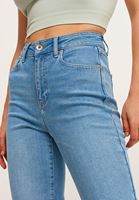 Bayan Mavi Straight-Fit Denim Pantolon