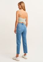 Bayan Mavi Straight-Fit Denim Pantolon