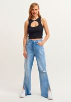 Bayan Siyah Cut-Out Detaylı Askılı Atlet 