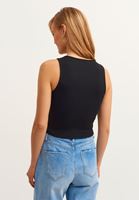 Bayan Siyah Cut-Out Detaylı Askılı Atlet 