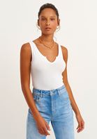Bayan Beyaz V-Neck Atlet