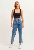 Women Black Square Neck Crop Top