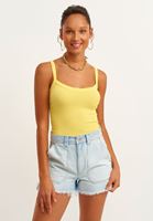 Women Yellow Cotton Singlet with Straps