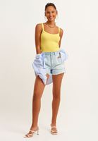Women Yellow Cotton Singlet with Straps