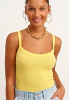 Women Yellow Cotton Singlet with Straps